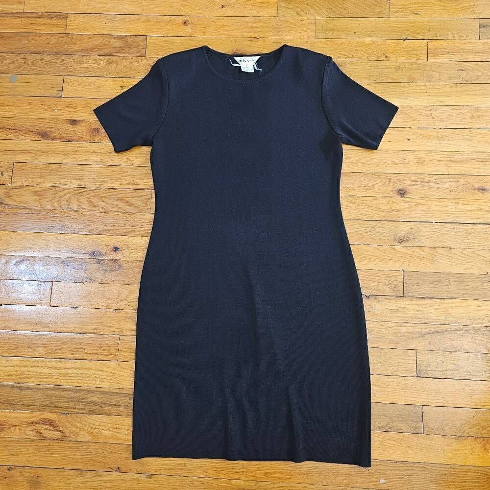 Misook Black Knit Sleeveless Dress Womens Medium